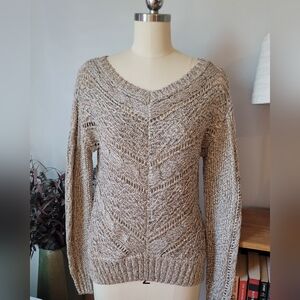 Cynthia Rowley Sweater Medium Metallic Beige